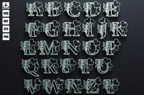 Arquivo de Corte Topo de Bolo - Alfabeto