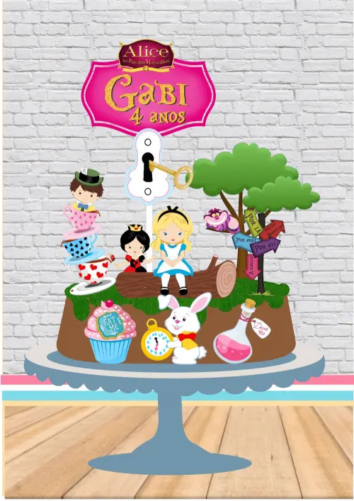 Arquivo de Corte Topo de Bolo - Alice