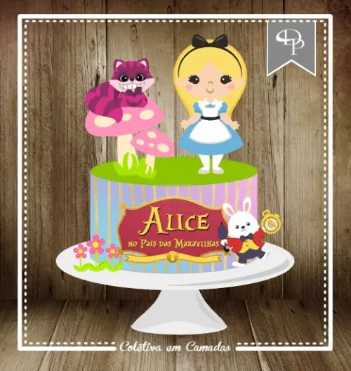 Arquivo de Corte Topo de Bolo - Alice