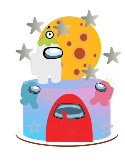 Arquivo de Corte Topo de Bolo - Among Us