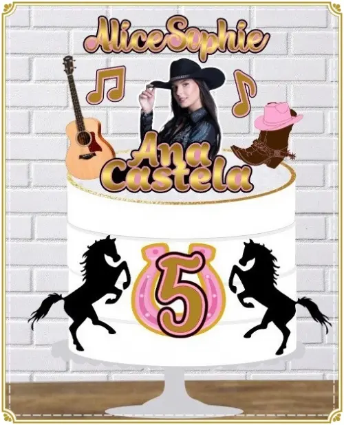 Arquivo de Corte Topo de Bolo - Ana Castela