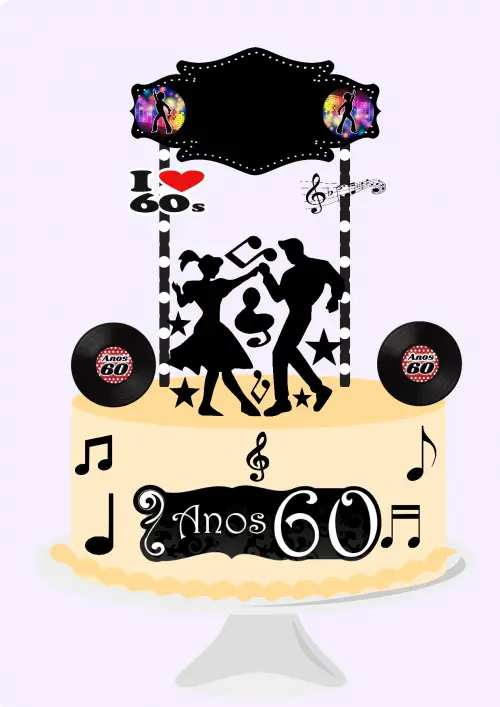 Arquivo de Corte Topo de Bolo - Anos 60