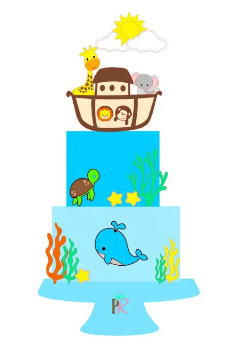 Arquivo de Corte Topo de Bolo - Arca de Nóe