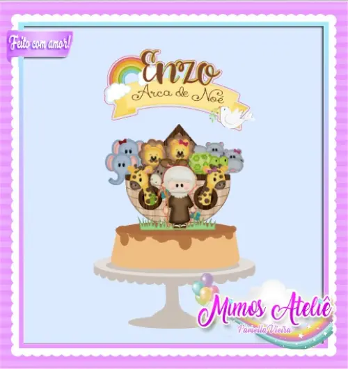 Arquivo de Corte Topo de Bolo - Arca de Nóe