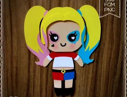 Arquivo de Corte Topo de Bolo - Arlequina