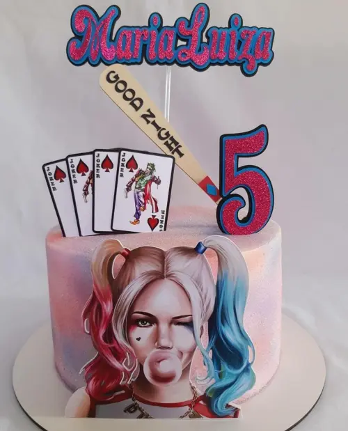 Arquivo de Corte Topo de Bolo - Arlequina