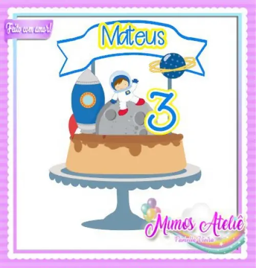 Arquivo de Corte Topo de Bolo - Astronauta