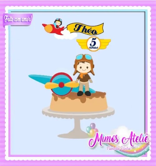 Arquivo de Corte Topo de Bolo - Aviador