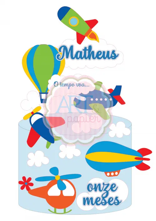 Arquivo de Corte Topo de Bolo - Aviador