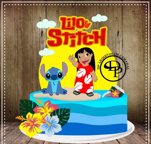 Arquivo de Corte Topo de Bolo - Lilo e Stich