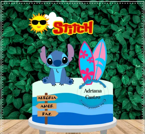 Arquivo de Corte Topo de Bolo - Lilo e Stich