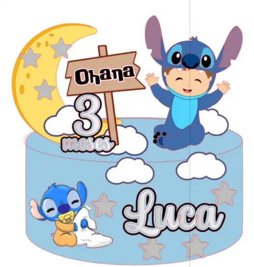 Arquivo de Corte Topo de Bolo - Lilo e Stich