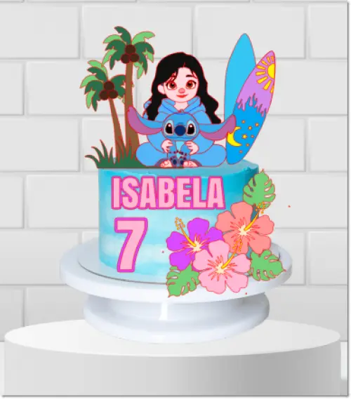 Arquivo de Corte Topo de Bolo - Lilo e Stich