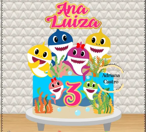 Arquivo de Corte Topo de Bolo - Baby Shark