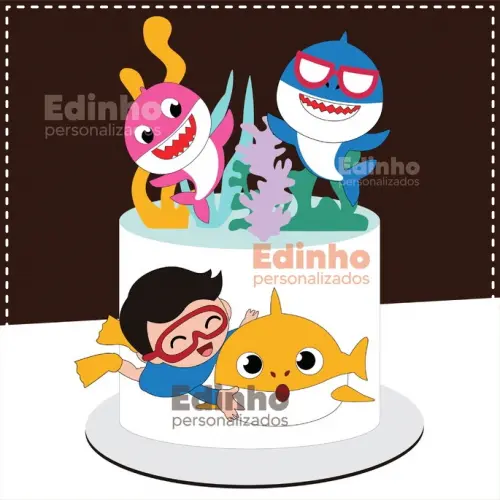 Arquivo de Corte Topo de Bolo - Baby Shark