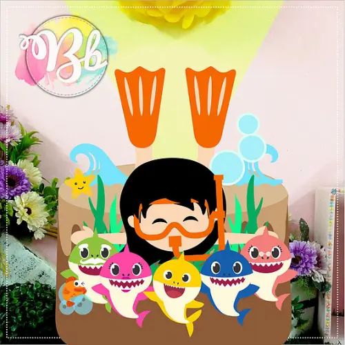 Arquivo de Corte Topo de Bolo - Baby Shark