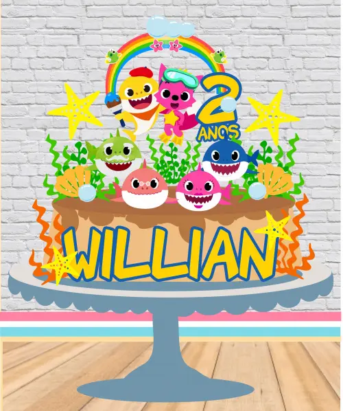 Arquivo de Corte Topo de Bolo - Baby Shark