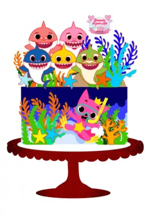 Arquivo de Corte Topo de Bolo - Baby Shark