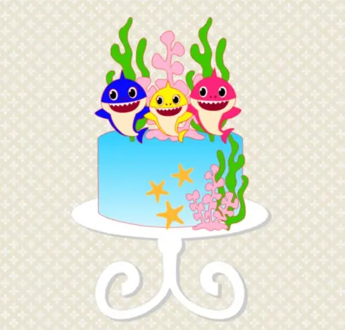 Arquivo de Corte Topo de Bolo - Baby Shark