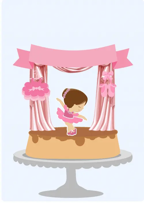 Arquivo de Corte Topo de Bolo - Bailarina