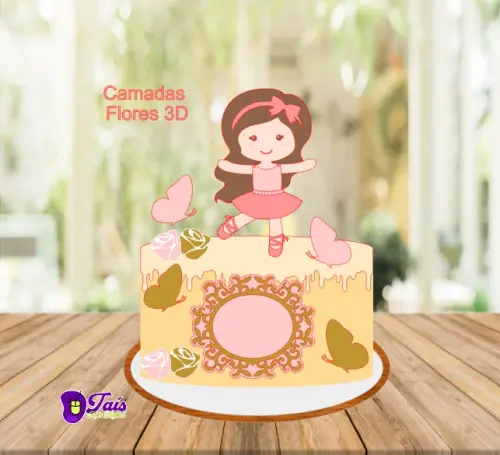 Arquivo de Corte Topo de Bolo - Bailarina