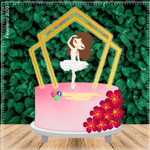 Arquivo de Corte Topo de Bolo - Bailarina