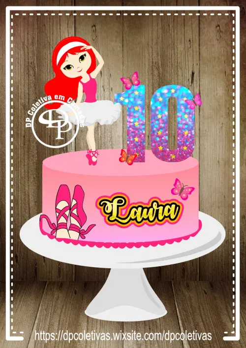 Arquivo de Corte Topo de Bolo - Bailarina