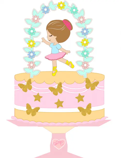 Arquivo de Corte Topo de Bolo - Bailarina