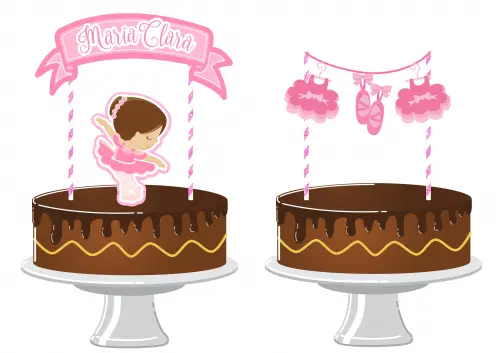 Arquivo de Corte Topo de Bolo - Bailarina