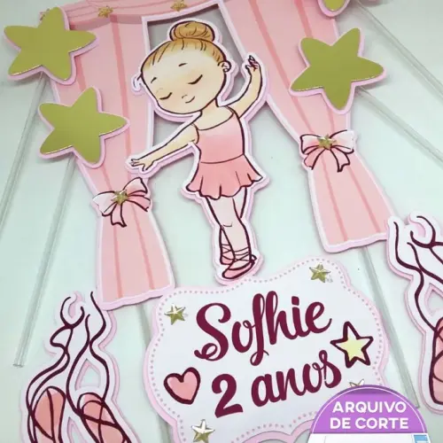 Arquivo de Corte Topo de Bolo - Bailarina