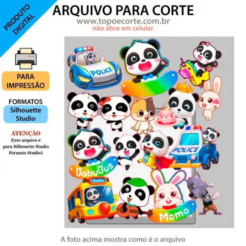 Arquivo de Corte Topo de Bolo - Babybus