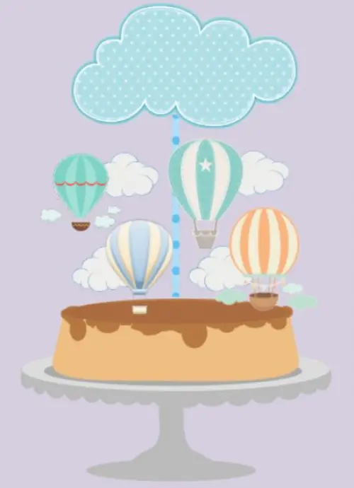 Arquivo de Corte Topo de Bolo - Balão