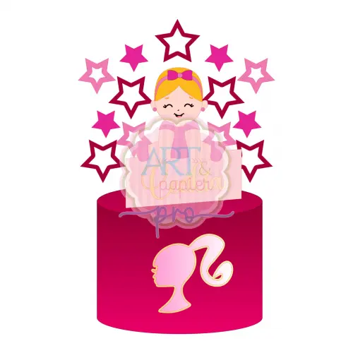 Arquivo de Corte Topo de Bolo - Barbie