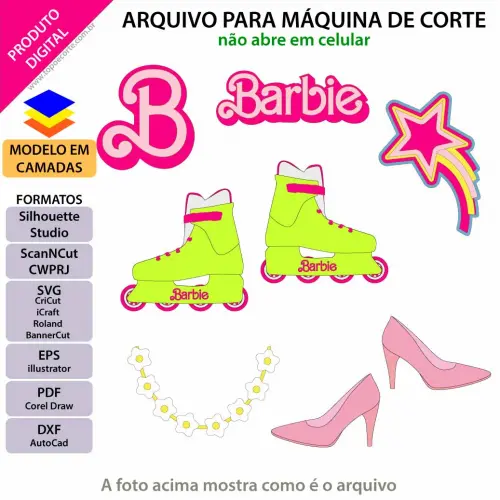 Arquivo de Corte Topo de Bolo - Barbie