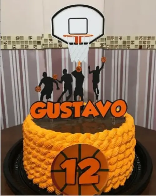 Arquivo de Corte Topo de Bolo - Basquete