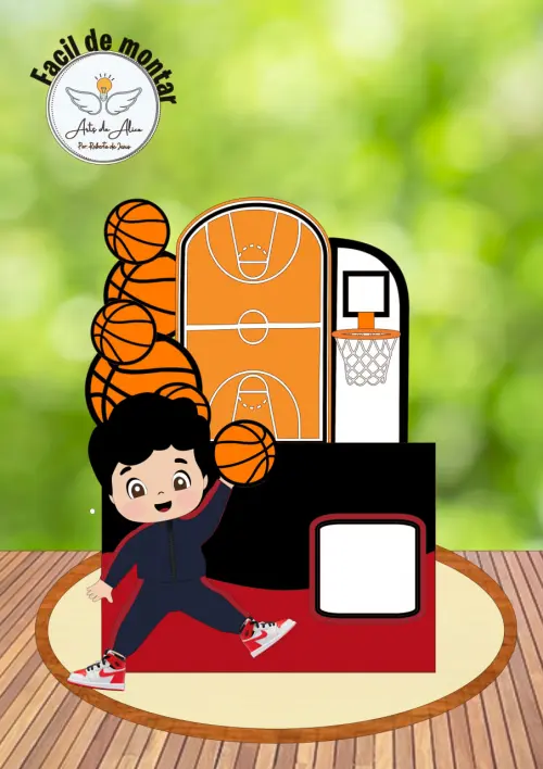 Arquivo de Corte Topo de Bolo - Basquete