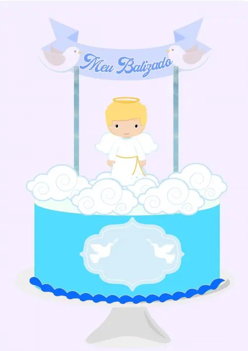 Arquivo de Corte Topo de Bolo - Batizado