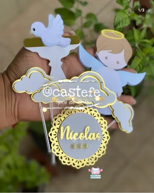 Arquivo de Corte Topo de Bolo - Batizado