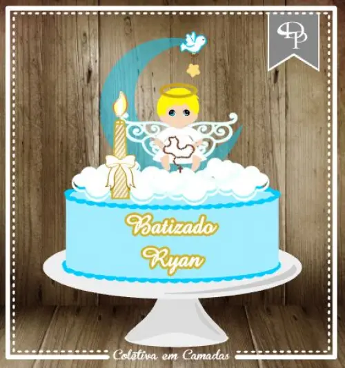 Arquivo de Corte Topo de Bolo - Batizado