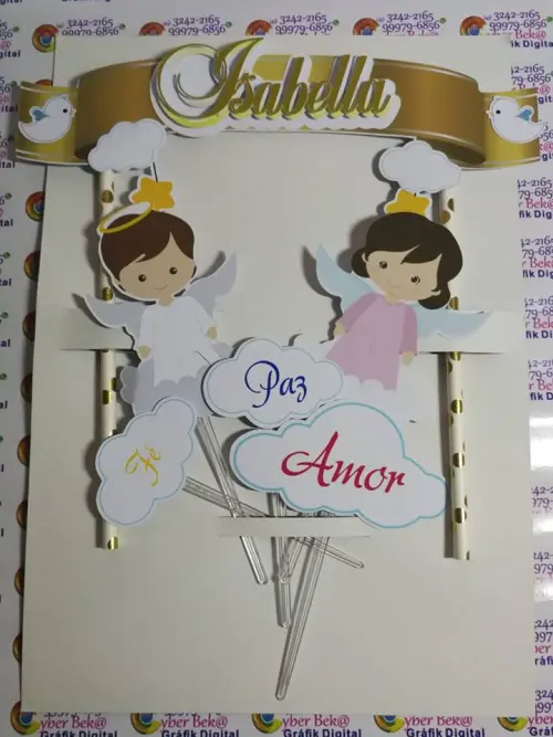 Arquivo de Corte Topo de Bolo - Batizado