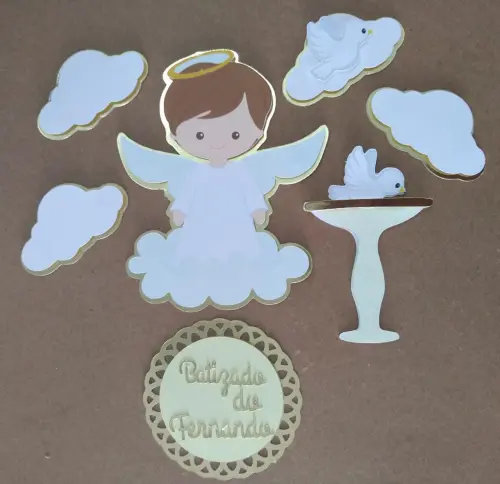 Arquivo de Corte Topo de Bolo - Batizado