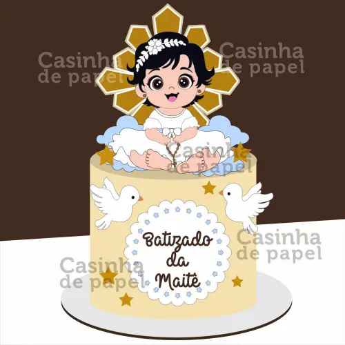 Arquivo de Corte Topo de Bolo - Batizado
