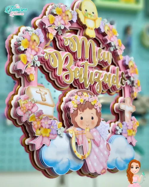 Arquivo de Corte Topo de Bolo - Batizado