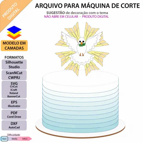 Arquivo de Corte Topo de Bolo - Batizado