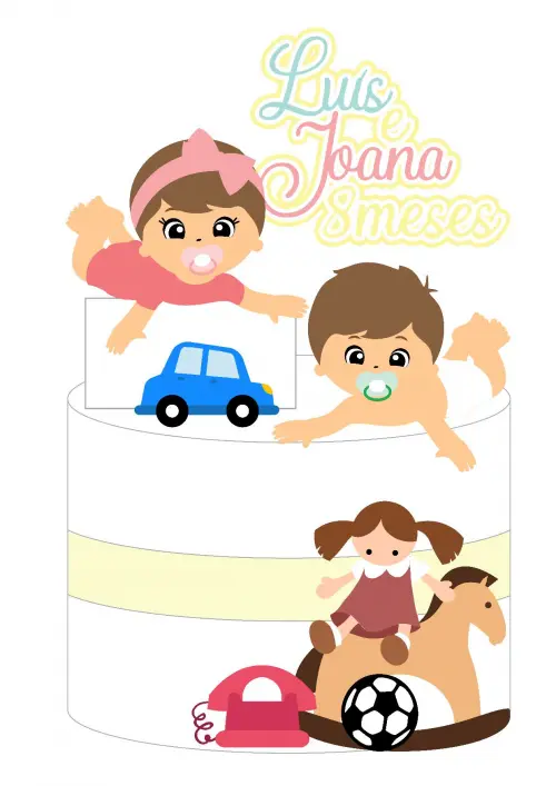 Arquivo de Corte Topo de Bolo - Bebê