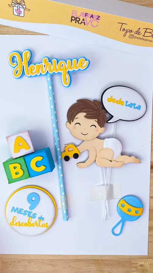 Arquivo de Corte Topo de Bolo - Bebê