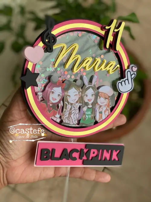 Arquivo de Corte Topo de Bolo - Black Pink