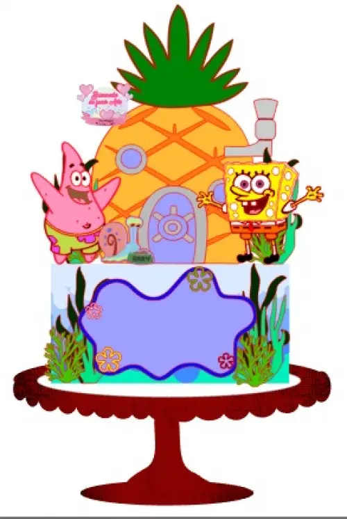 Arquivo de Corte Topo de Bolo - Bob Esponja
