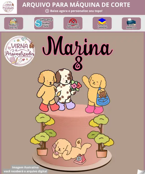 Arquivo de Corte Topo de Bolo - Bobbie Goods