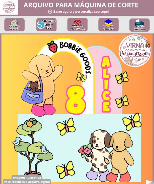 Arquivo de Corte Topo de Bolo - Bobbie Goods